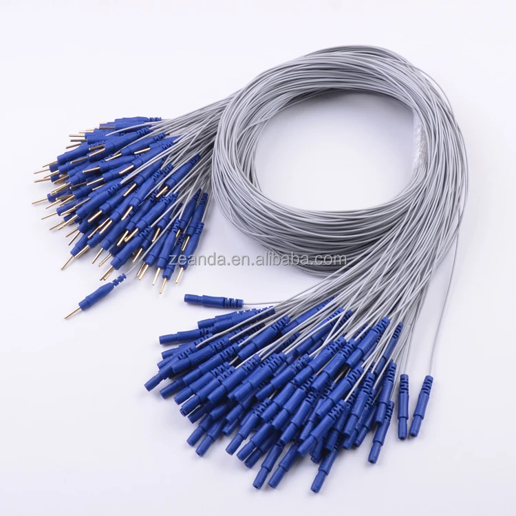 High Conductivity Blue Color Coded Electrode Cable Set Buy Eeg Ecg