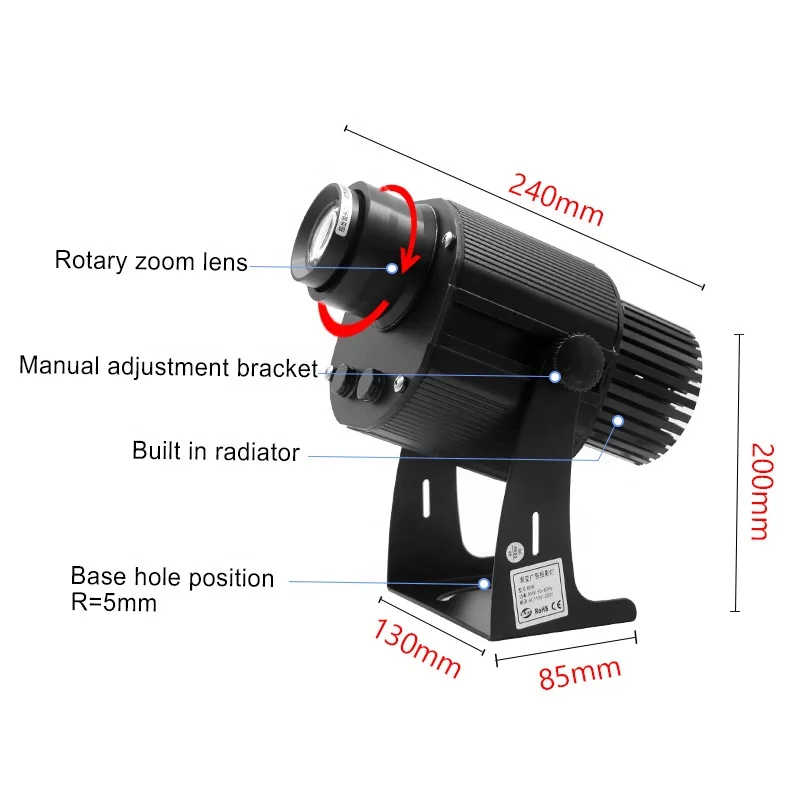 80W-100W Customized 4 Images Flashing Gobo Light Rotary Slide Images logo Projector for Christmas Decoration