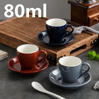 Wholesale Colored Glaze Cappuccino Espresso Cups 80ml Personalized Mini Ceramic Coffee Cups