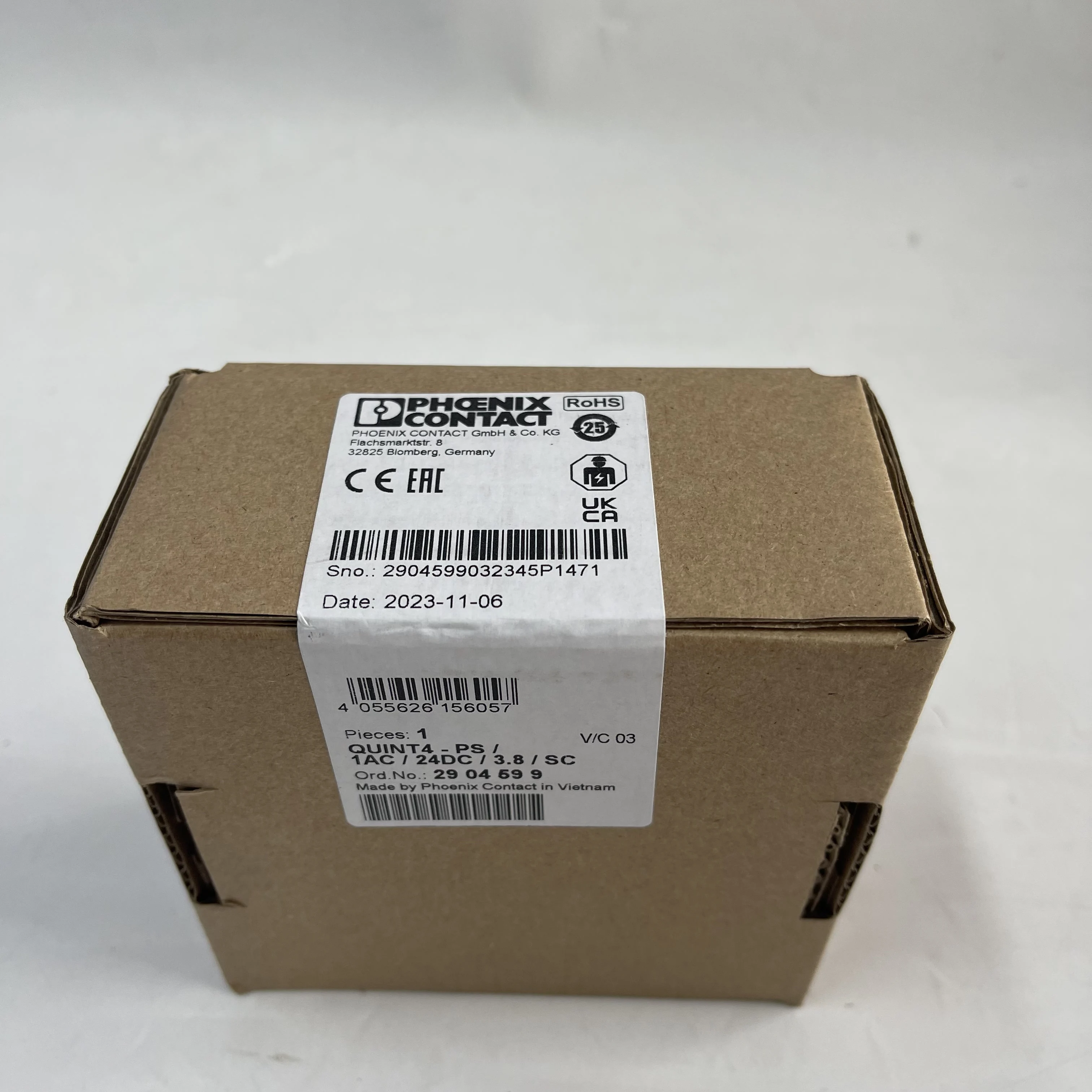 Phoenix Contact Power Supply Unit QUINT4-PS/1AC/24DC/3.8/SC 2904599 Phoenix Contact Power Supply Unit QUINT4-PS/1AC/24DC/3.8/SC 2904599