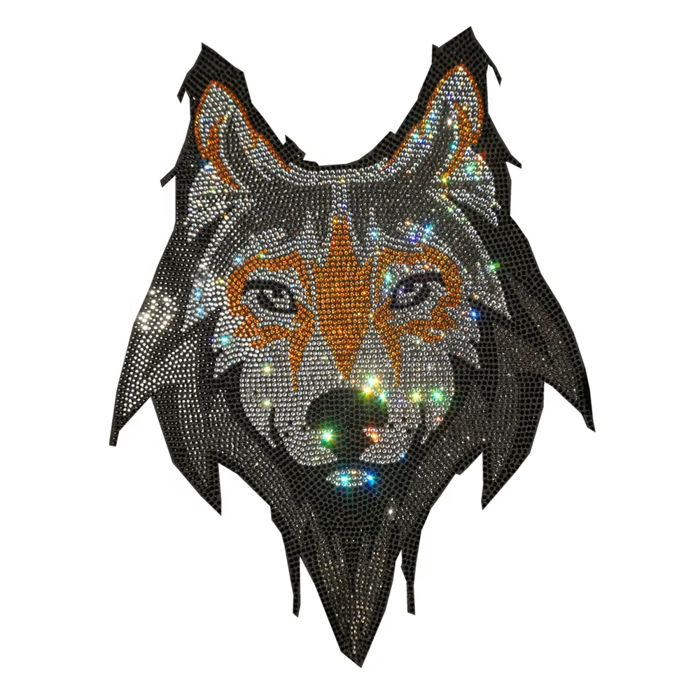 Free sample Skull head Hot Fix Rhinestones motif crystal rhinestone strass iron on Transfer applique