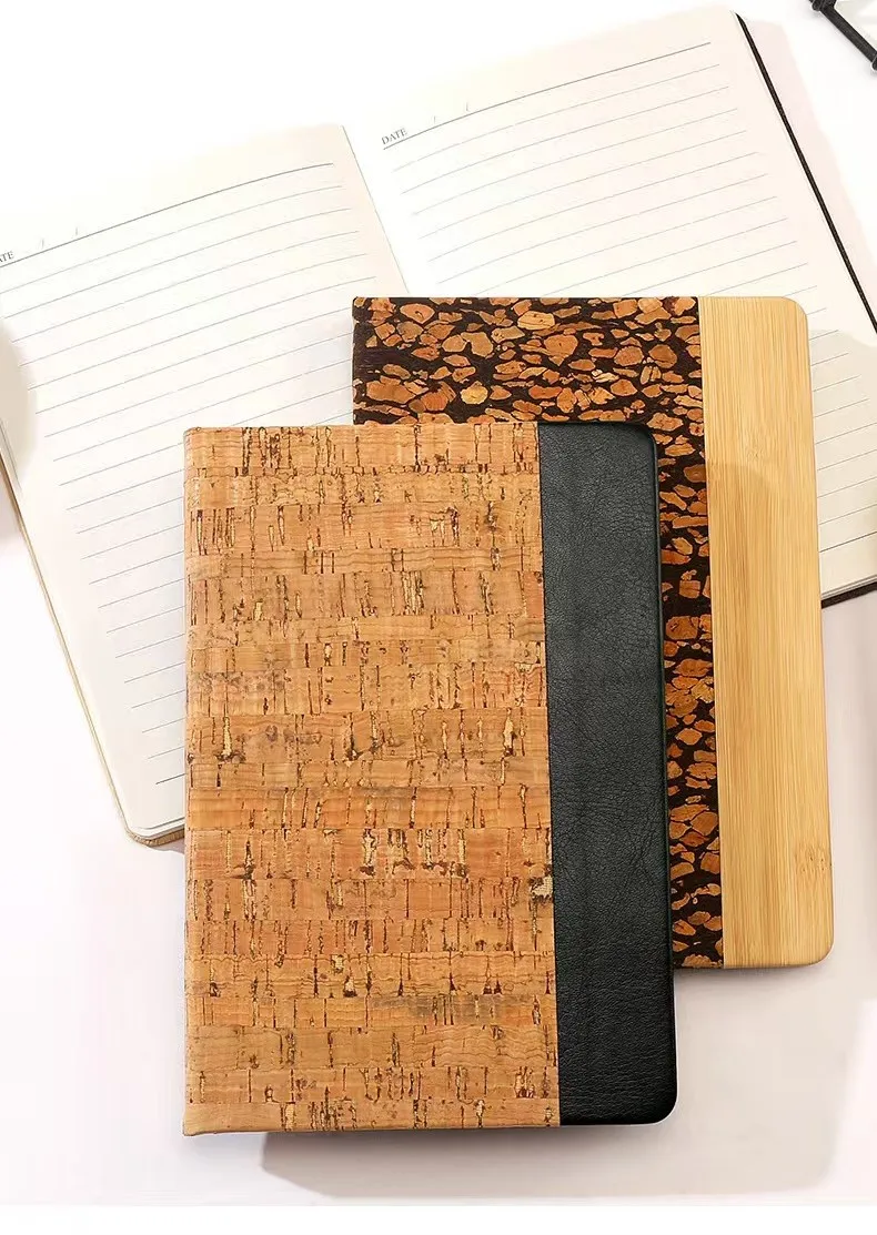 Customizable Coffee Ground Bamboo Wood Grain Puzzle Notebook Set Eco-Friendly Cork Grain Notebook Set A5 Eco-Friendlybook preview 6