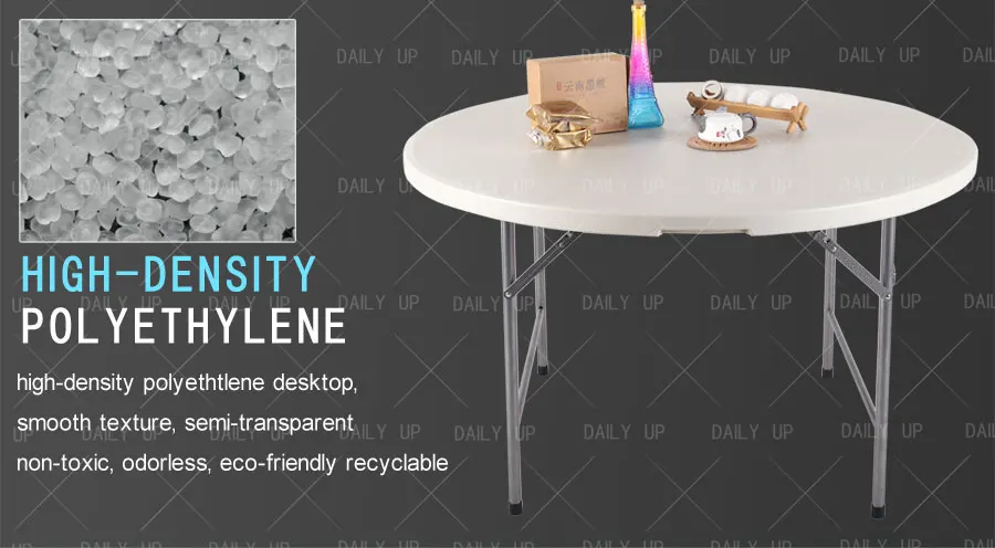 Banquet Folding Round Table For Sale Outdoor White Plastic 456ft Dining Round Table Designs Party Suitcase HDPE Wedding Table