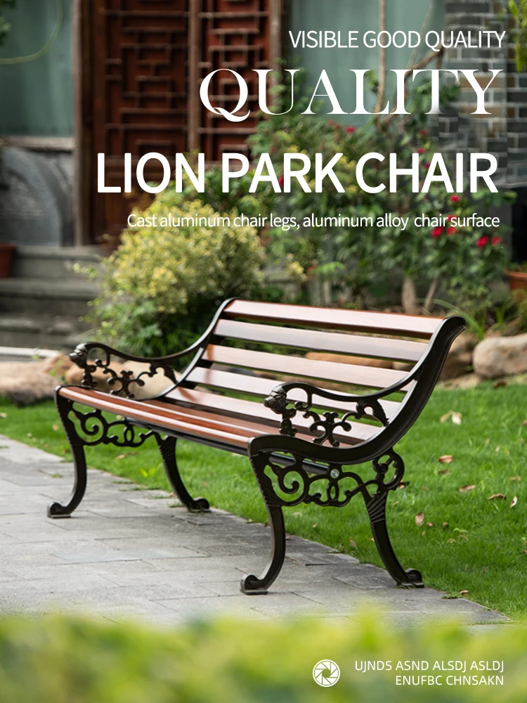 product iron leisure long chair with backrest zinc alloy outdoor garden bench for patio use-59