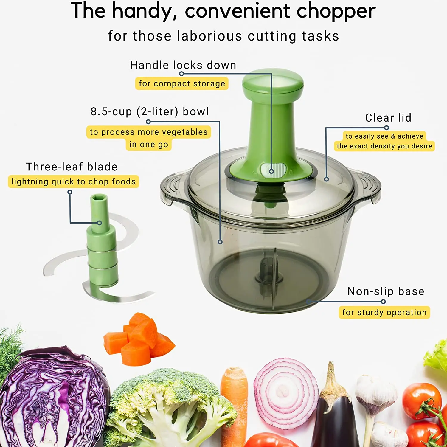 Multipurpose Express Food Chopper Durable Manual Hand Held Chopper Latest Manual Food Quick Chopper