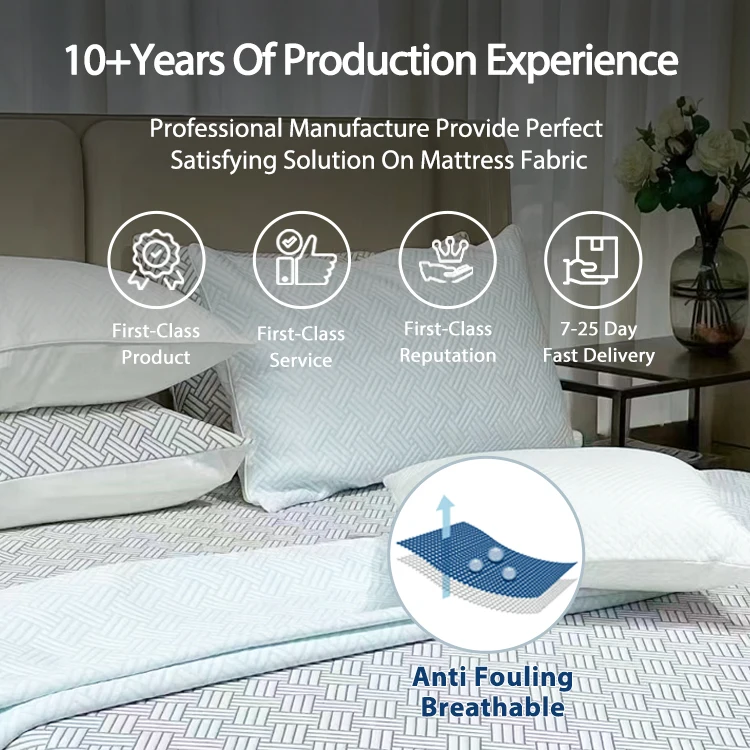 2023 New Style Factory Directly Knitted Jacquard Mattress Fabric With Spandex