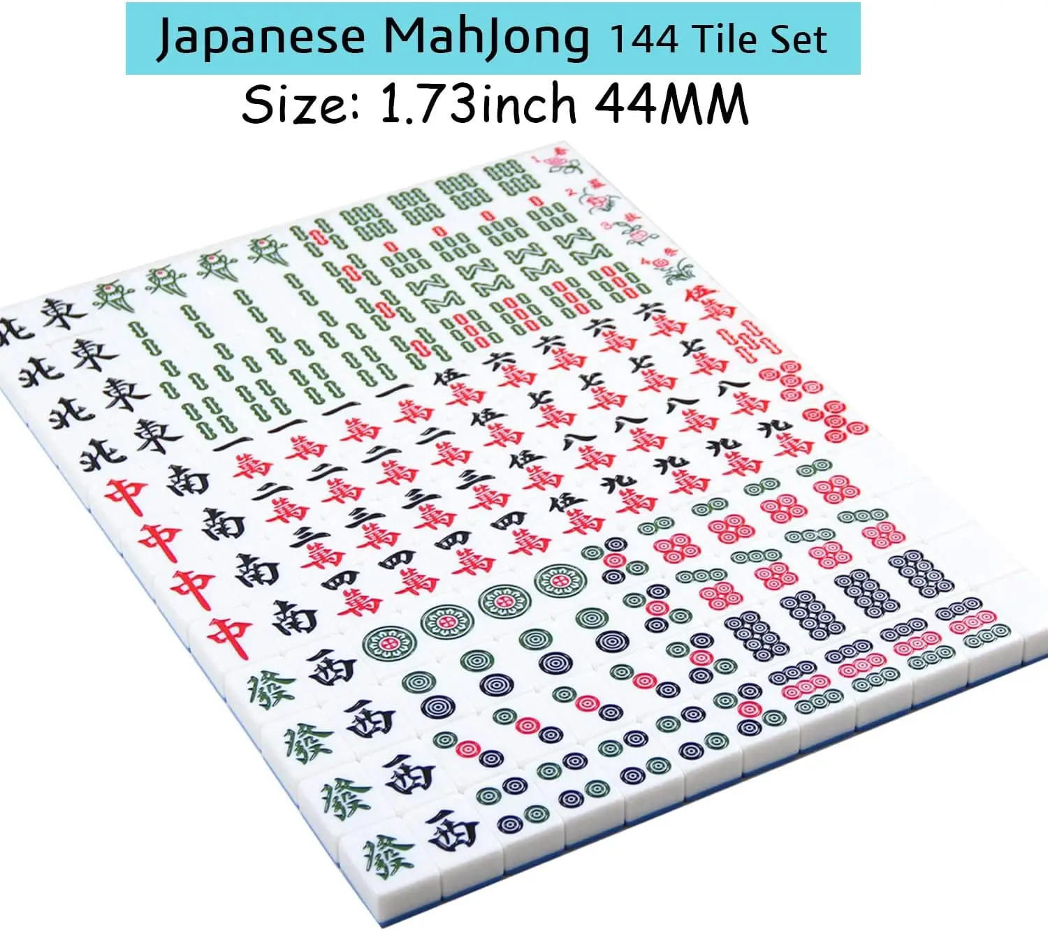Japanese Mahjong 144 Tiles Set - Magnetic & Durable Game