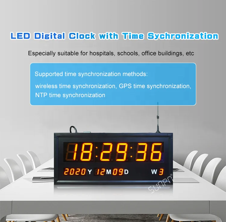 NTP 7 Segment Digital Led Clock Poe  Synchronous Clock