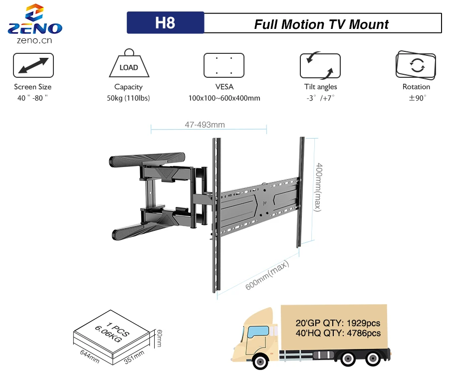 Kaloc Klch8 Vesa 600*400mm Stainless Steel Tv Mount Tv Stand Frame