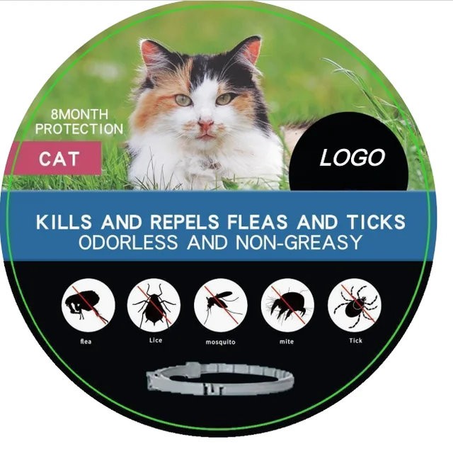 2024 New Design Anti-Tick Collar for Cats 8 Months Protection with Essential Oil Pheromones Printed on Silicone Material