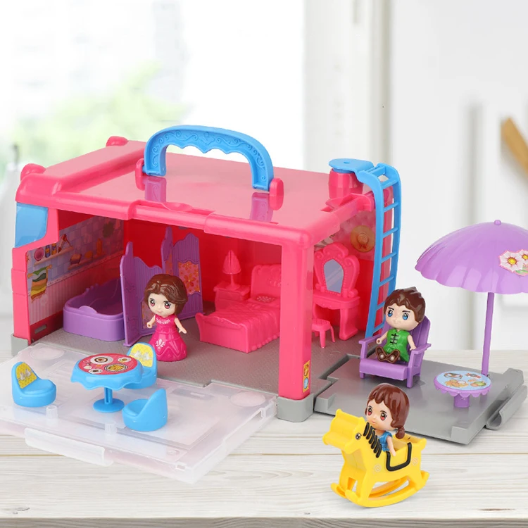 Пазл автобус хранение портативный дом diy детские игрушки ролевые игры Ролевые игрушки