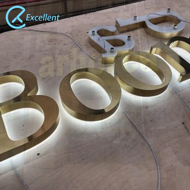 Custom Backlit Letter Signage 3D Channel Letter Sign Business logo Double Side Sign Light for logo