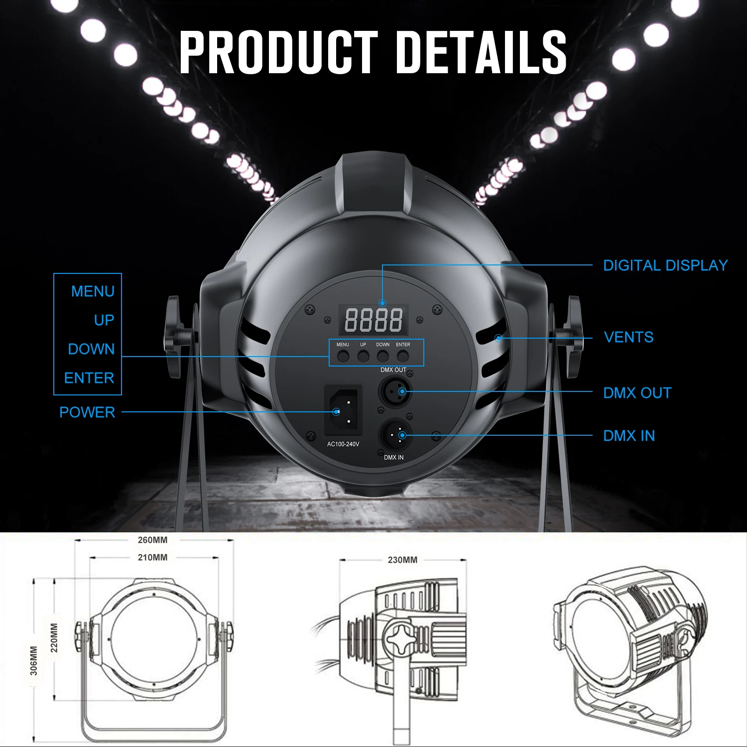 Betopper Big Dipper LPC007-H 54x3W RGB ステージライト 180W照明