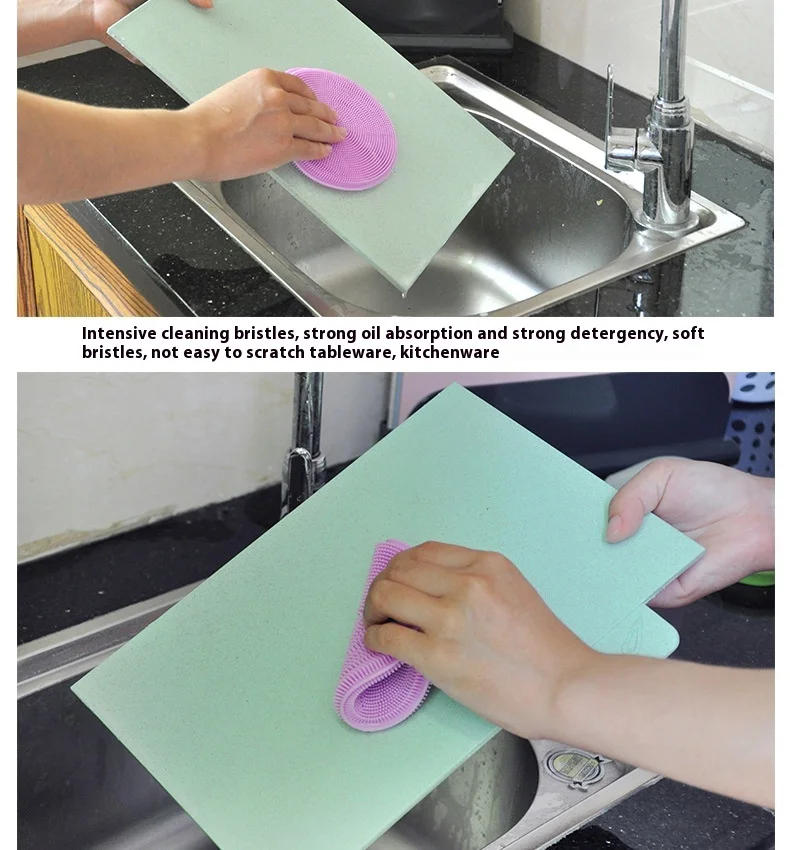 Silicone Dishwashing Cleaning Brush Scrubber Round Silica Gel on Pots Bowls Utensils for Effective Stain Removal manufacture