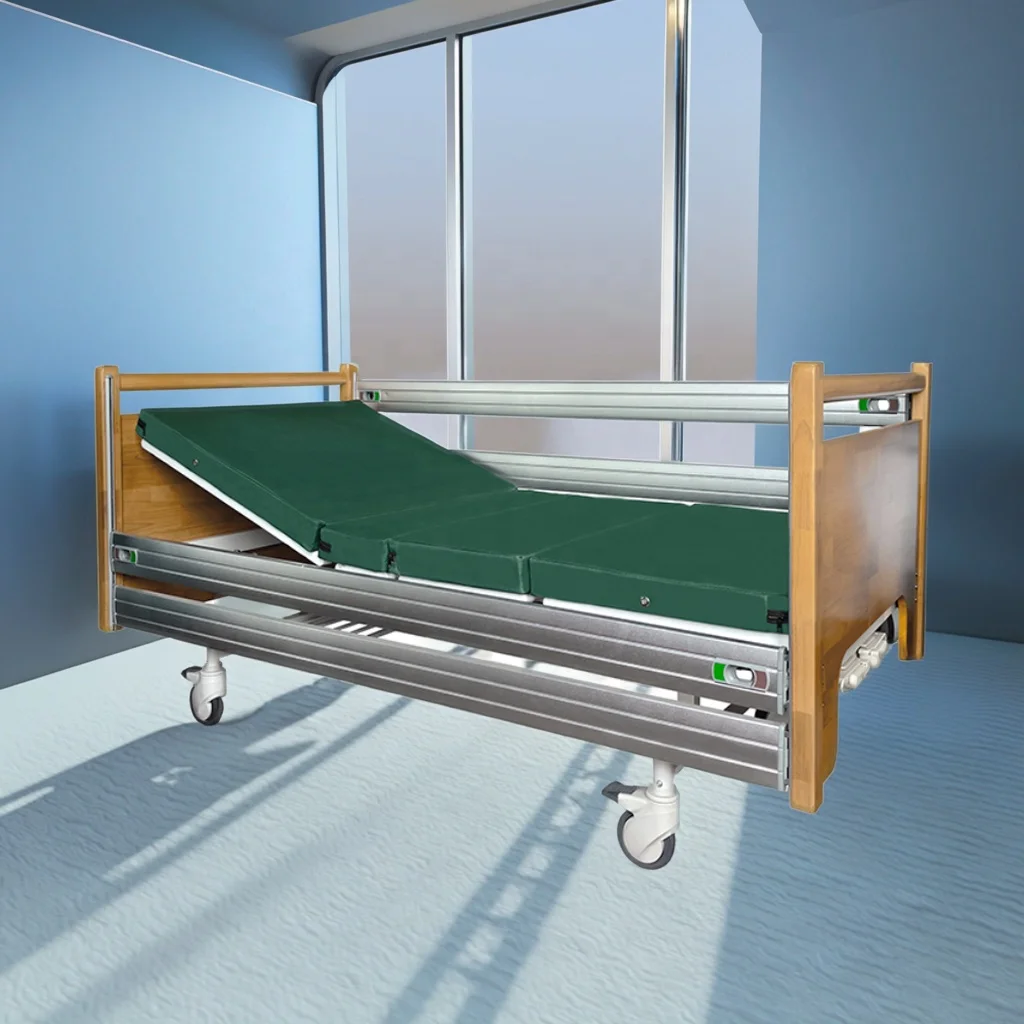 Manual Adjustable Foldable Modern Hospital Bed with Aluminum Rails for Hotel and Medical Use 2