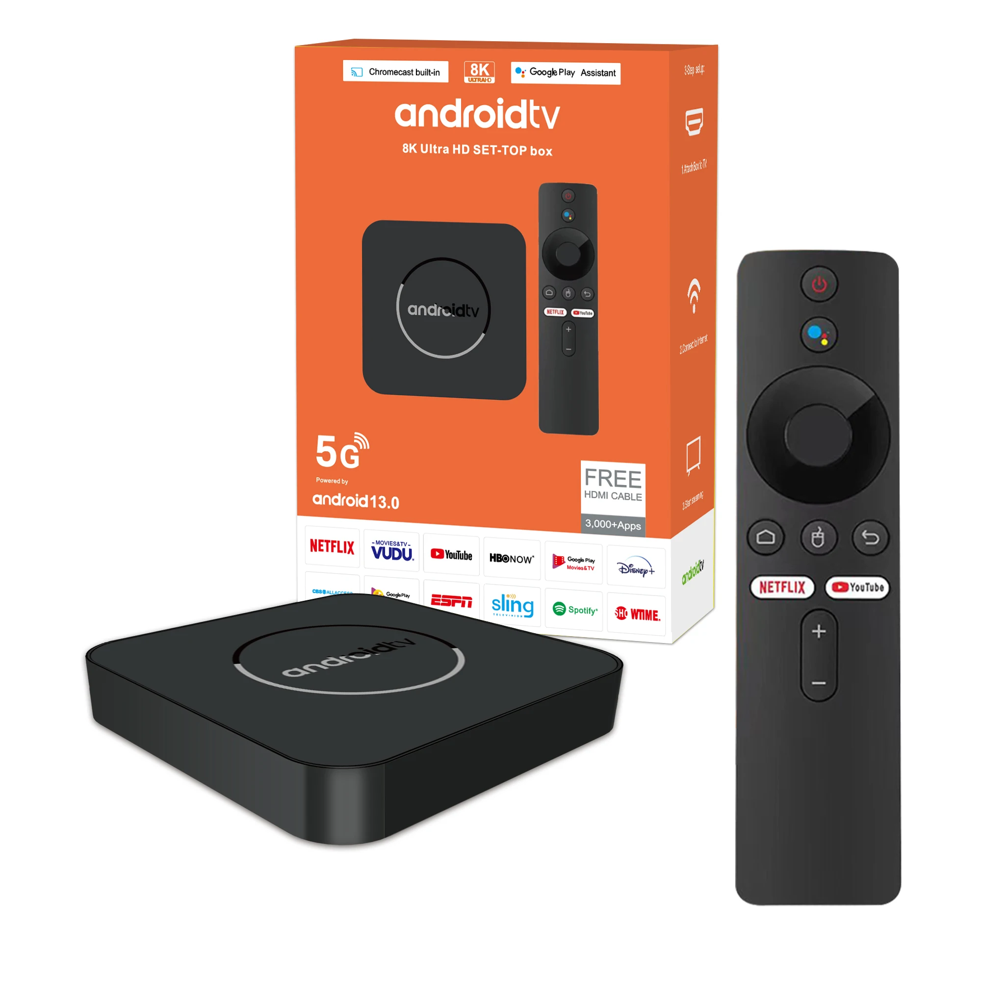 Android TV Box Allwinner H313 2gb 16gb Dual Band WIFI6 Video Player with Voice Remote Control Set Top Box