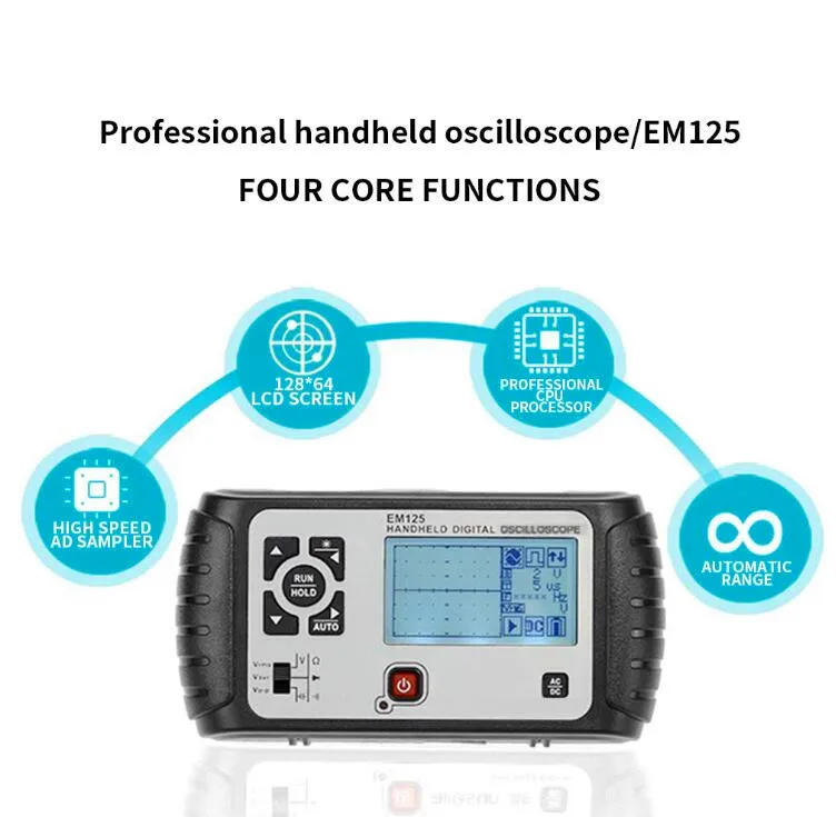 Digital Oscilloscope Portable 25MHz Single Channel 6000-count Chip Multimeter Large LCD Screen High-speed CPU