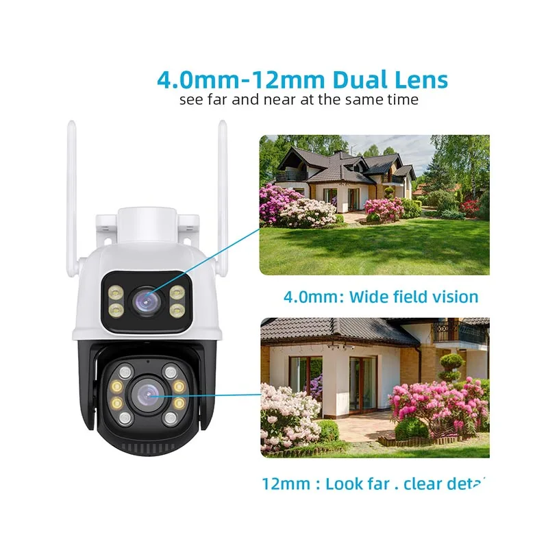 2023 Dual Lens Dome CCTV Camera Smart Security for Outdoor