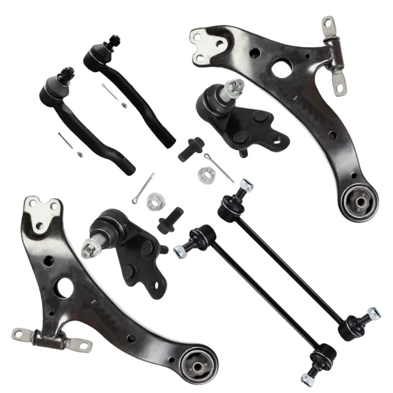 8x Front Lower Control Arm Tie Rod End Sway Bar for 2012-17 Toyota Camry Avalon