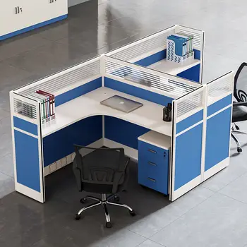 Modern Commercial Office Desk Wood Panel Style Sturdy and Stable Furniture