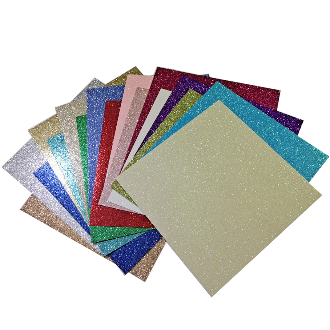 300G 12x12 DIY Craft Hand-Cut Glitter Paperboard for Holiday Decor