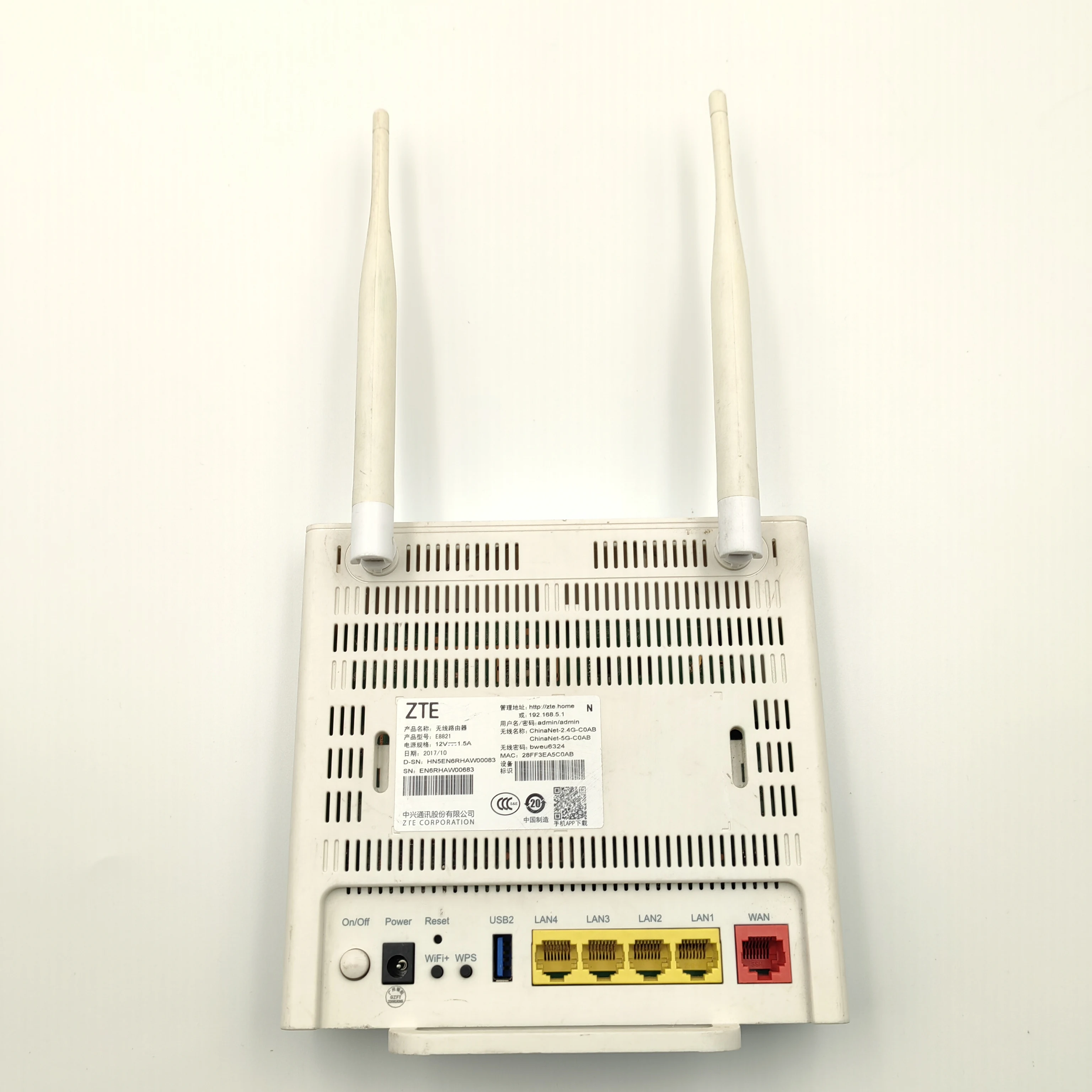 Used ZTE E8821 Router - Dual Band 2.4G & 5G - 1200mbps