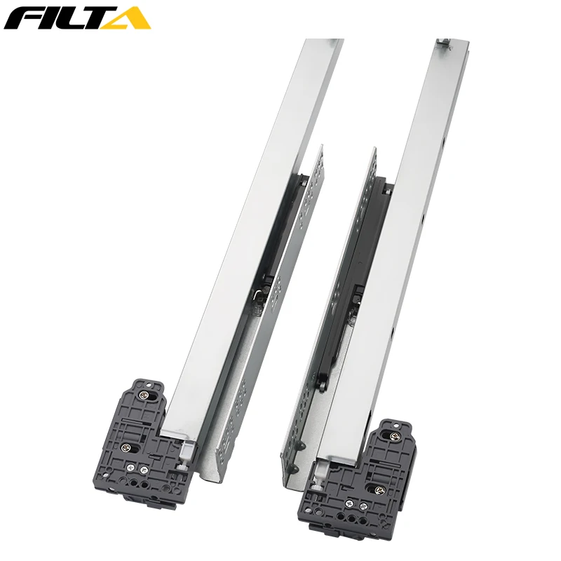 Filta Hardware China Factory Telescopic Self Closing Heavy Duty Soft Closing Undermount Drawer Slide