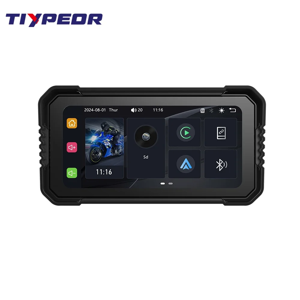 product tiypeor 625 touch screen motorcycle driving recorder dvr dual lens 1080p video recorder night wifi gps monitor waterproof ip67-2