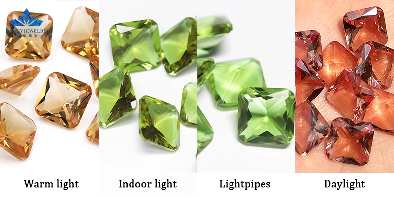 Hot Sell Custom Synthetic Zultanite Color Change Loose Stone 12x12mm Square Shapes Created Diaspore Gemstone for Pendant Jewelry