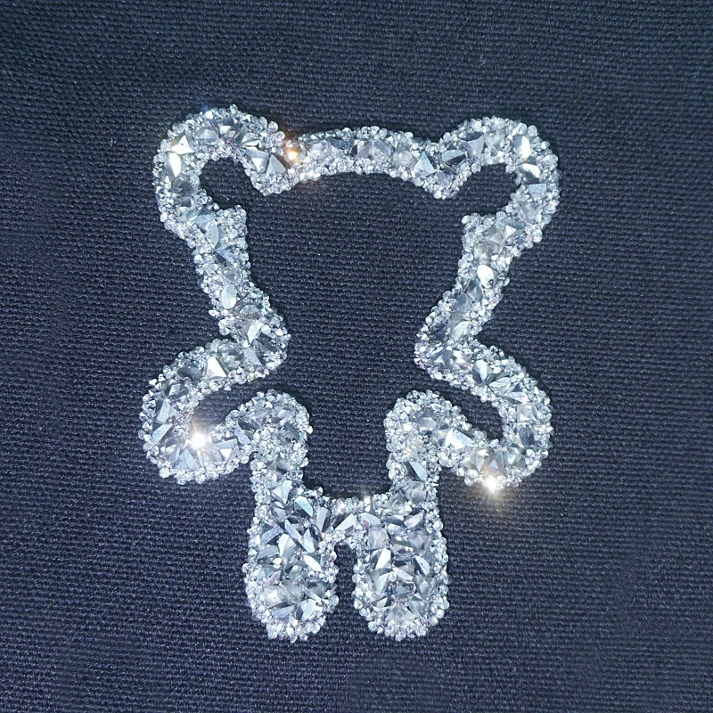 Fashion Diy crystal tiger patch accessories various design iron on rhinestone patch for hat bag