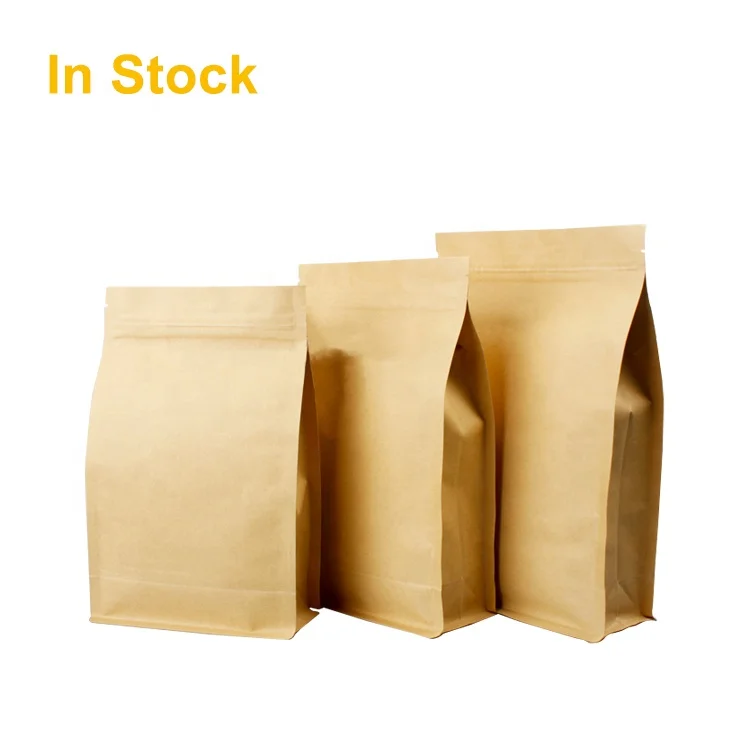 Brown Kraft Paper Aluminum Foil Packaging Bag Heat Seal Food Bag 