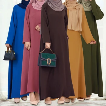 2024 Modest Dress Dubai Turkey Abaya Basic Inner Dress Islamic Clothing Prayer Dress for Muslim Women