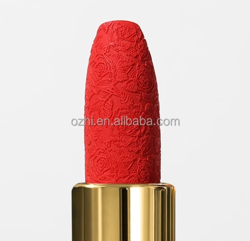 New Style Lipstick Trendy Microscopic carvings Lipstick Tube 6 Colors Velvet Matte Lip Makeup Lipstick