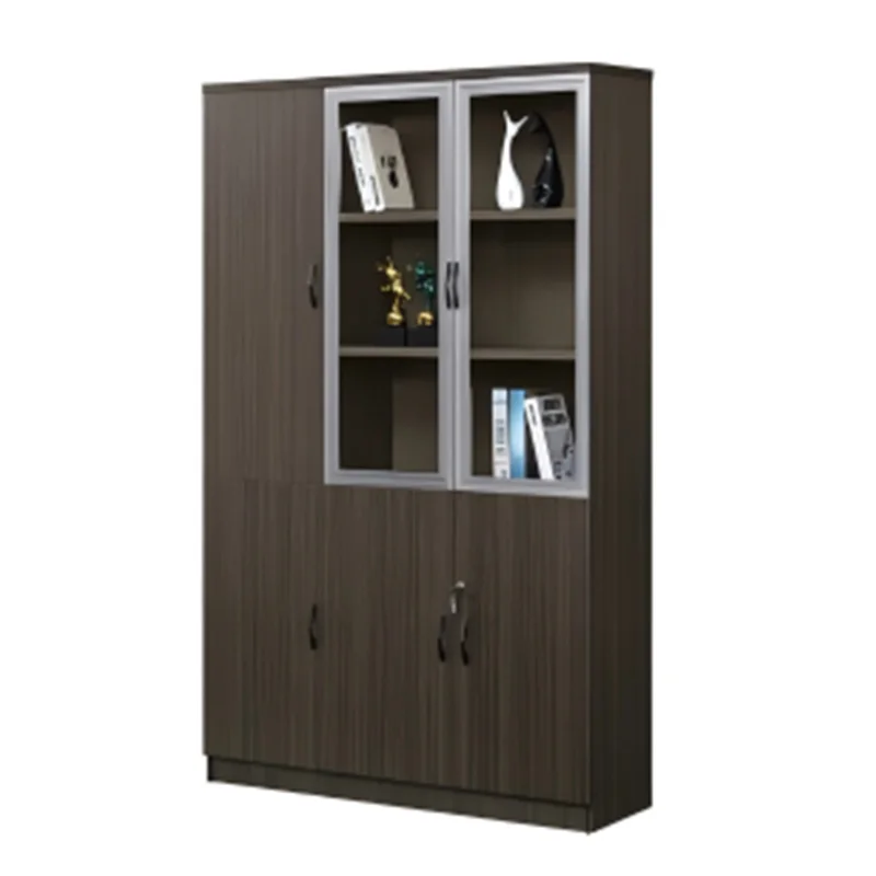 Wooden File Cabinet Office Storage Shelf Filling Cabinets for Vertical Big Multiple Box Glass Modern Furniture Set Customization image 4
