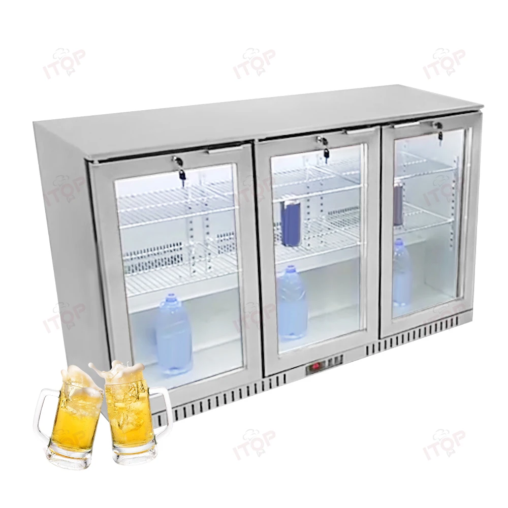 カウンタートップ冷蔵庫 ステンレス 2ドア 市販のカウンタートップ飲料冷蔵庫ディスプレイ2ドア冷蔵庫