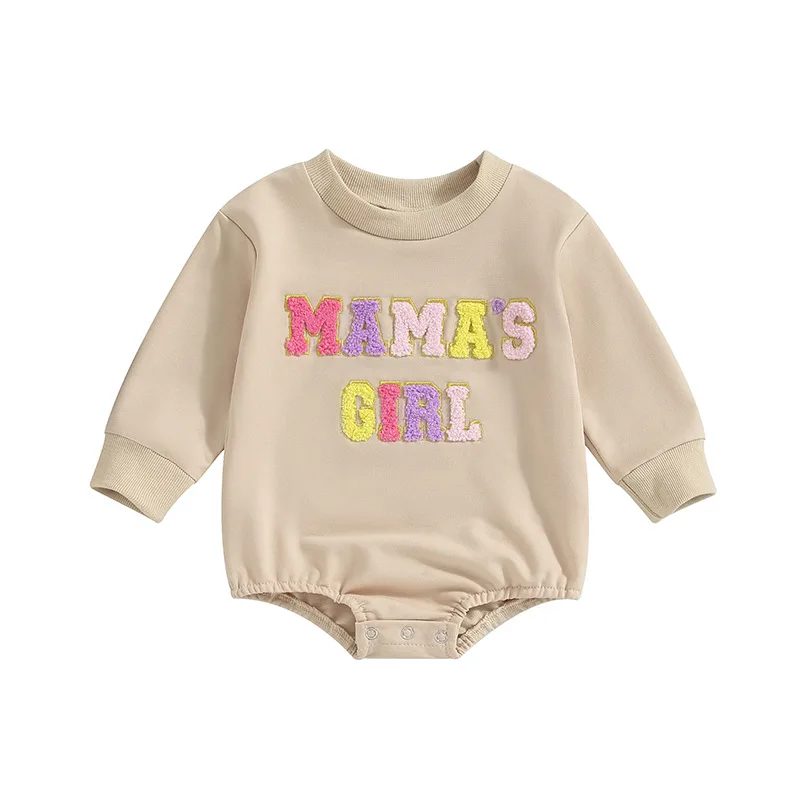 1 Pcs Personalized Label Mama's Girl Cotton Romper Spring Autumn ...