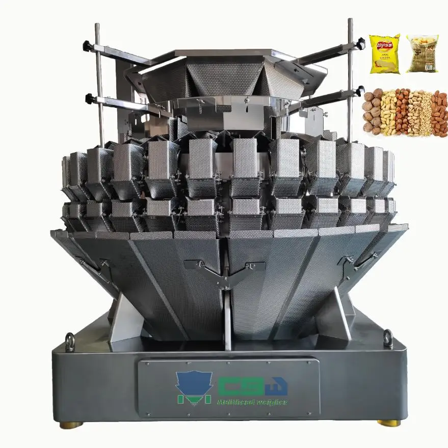 32 Head Mixing Multihead Weigher Automatic Filling Machine Nuts Sugar Packing Machine