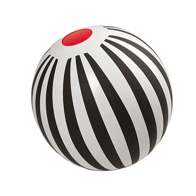 Черный и белый Мода полосой пластиковые открытый пляжный мяч