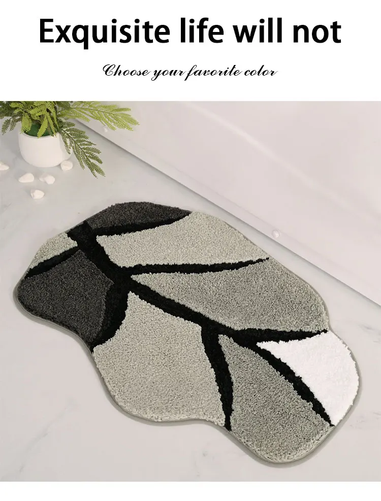 Luxury Leaf Shape Microfiber Anti-Slip Super Absorbent Bath Rugs Mat for Bathroom Soft bathroom mat manufacture