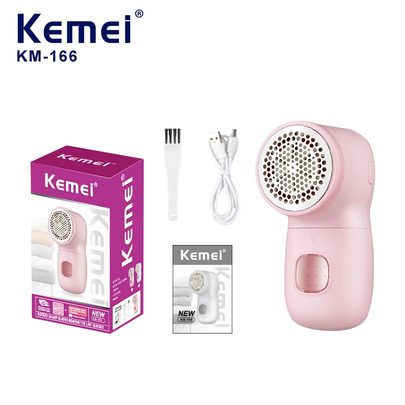 Dépoussiéreur électrique haute vitesse KEMEI KM-166, 7200 tr/min, rechargeable, sans fil, pour tissus