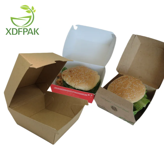 Custom Printed Fast Food French Fries Packaging Clamshell Burger ...
