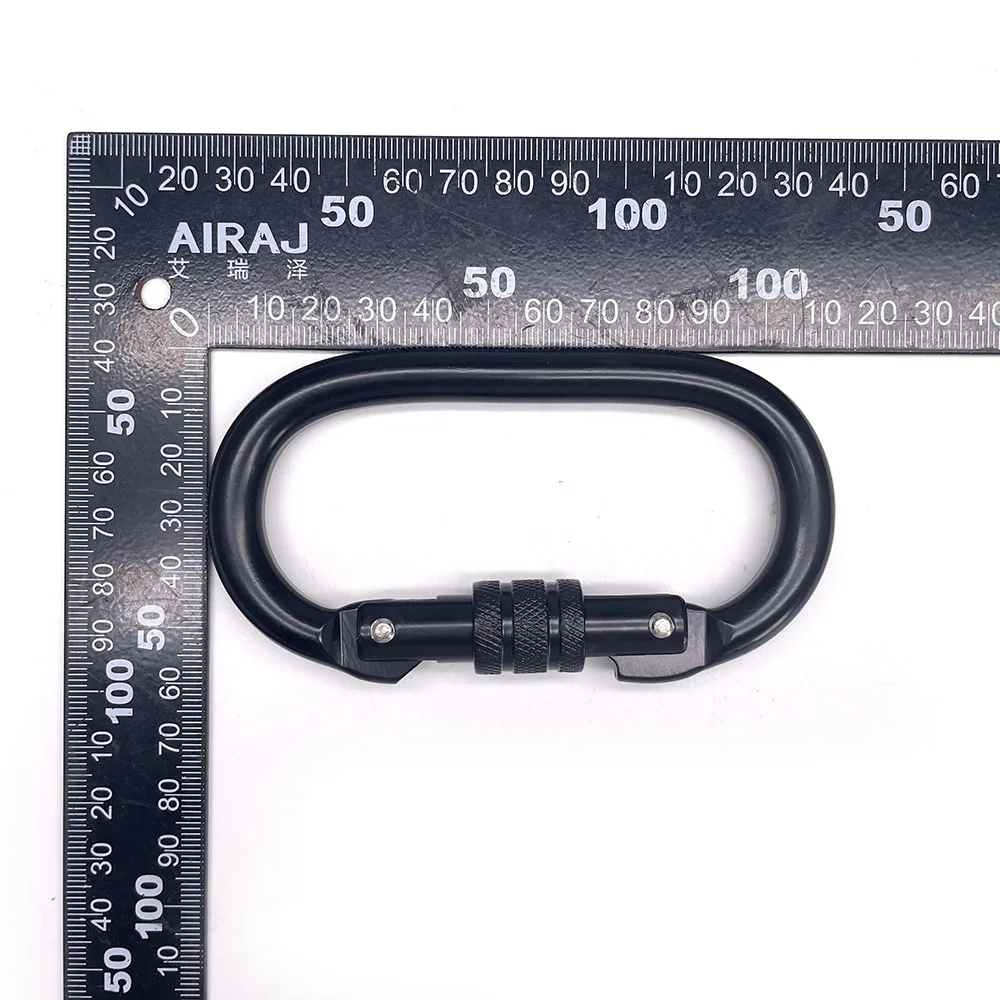 25KN Outdoor Oval Shape Sports Screw Locking Carabiner with Screw Safety Carabine for Hiking Hammock EN362 manufacture