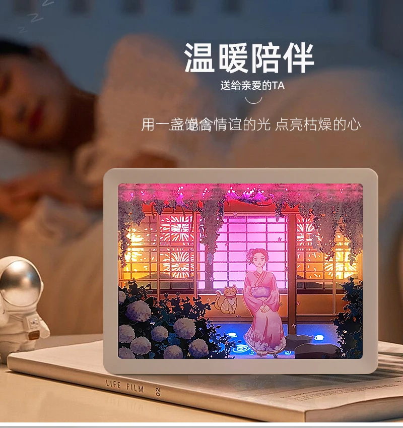 WYDCAA Lampada Kitty, Luce Notturna Acrilica Tattile 3D LED 16 Colori, Decorazione Camera da Letto, Lampade da Comodino per Bambini, Luce Notturna Regalo Anime Kitty, Compleanno Regalo di Natale
