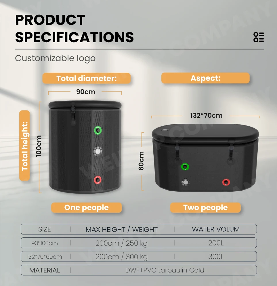 High Quality Inflat Home Spa Ice Bucket Bath Tub Ice Pvc Recovery Pod