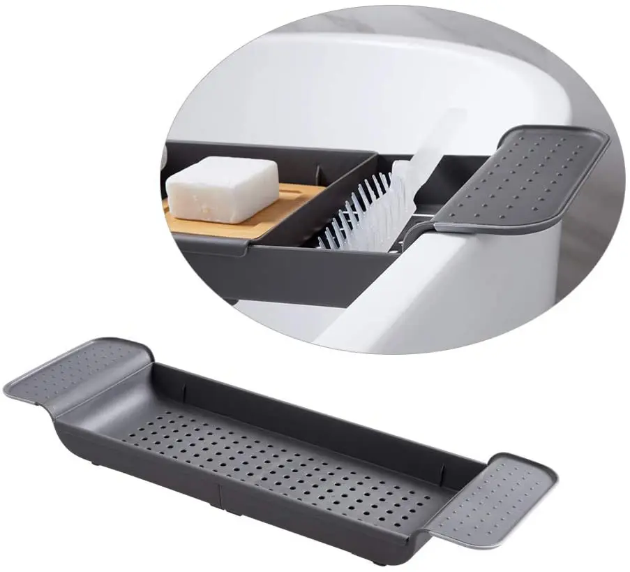 Expandable Bathtub Caddy Tray,Adjustable Bath Shelf Bathtub Tray