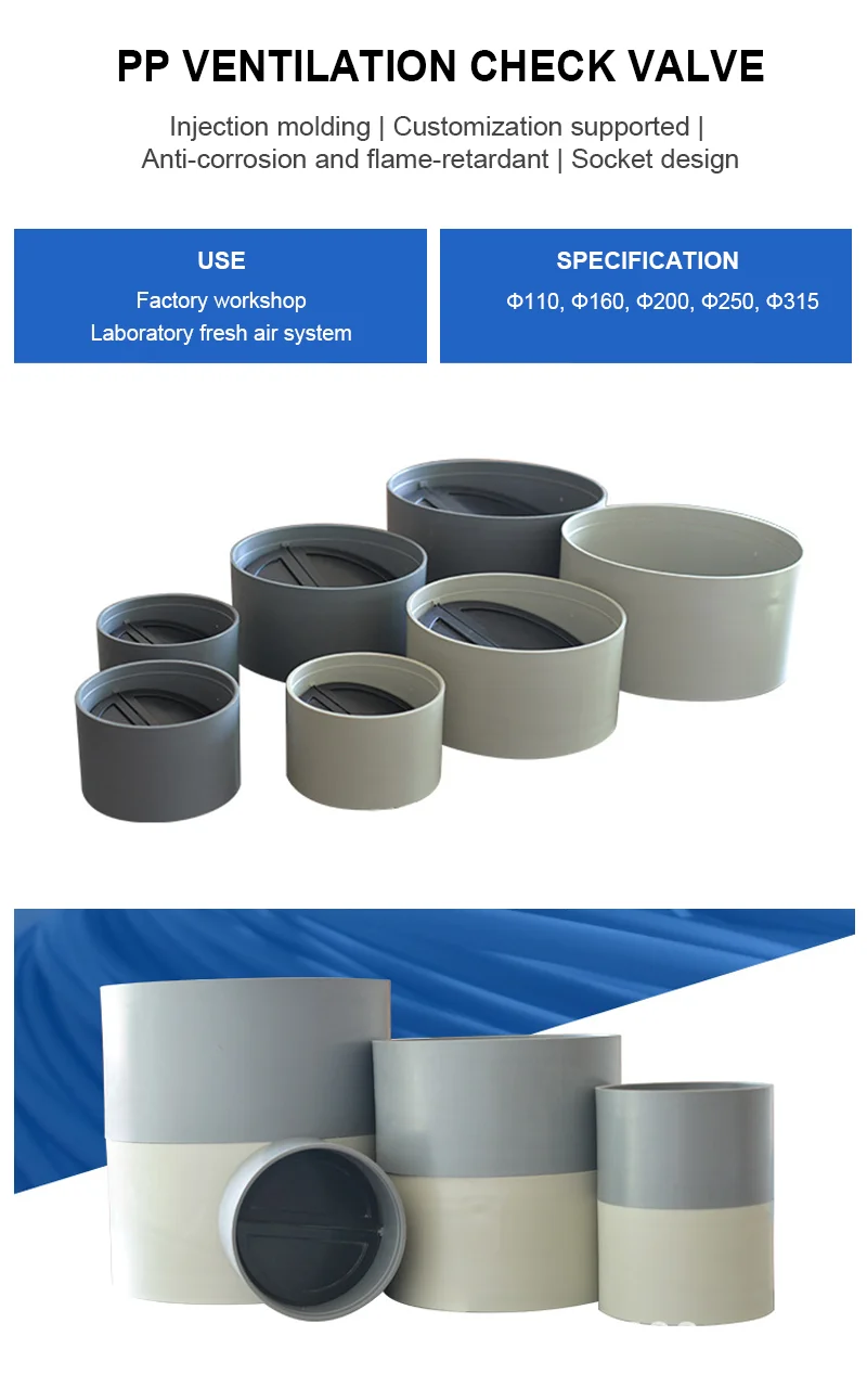 Sanlinshu One-way Pipe Valve pp Plastic air Volume Check Valve PP Check ...