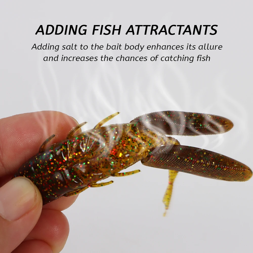 Tolure 80mm/7.1g/10pcs Soft Worm Lures Bait UV Worm Lures Fishing PVC Soft Lure Bionic Shrimp Bait Tolure 80mm/7.1g/10pcs Soft Worm Lures Bait UV Worm Lures Fishing PVC Soft Lure Bionic Shrimp Bait