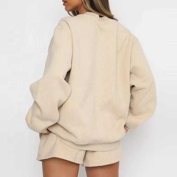 Super September Custom Casual 2 Piece Set Women Oversize Hoodies High Quality  Short Two Piece Set Women Clothing