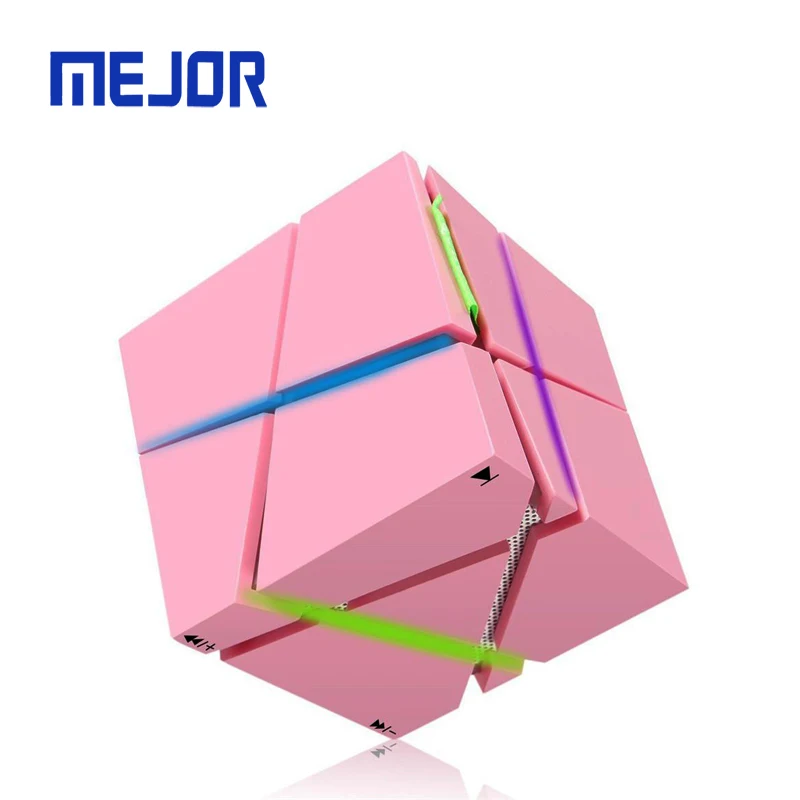 Dance Music 7 LED Flash RGB Home Sound Speakers One Music Stereo Wireless Cube 10W Subwoofer Speaker Box