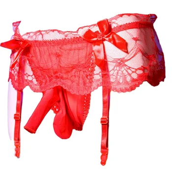 Sexy Sissy Lace Briefs Men Thongs Ruffled Mini Transparent Mature Girls